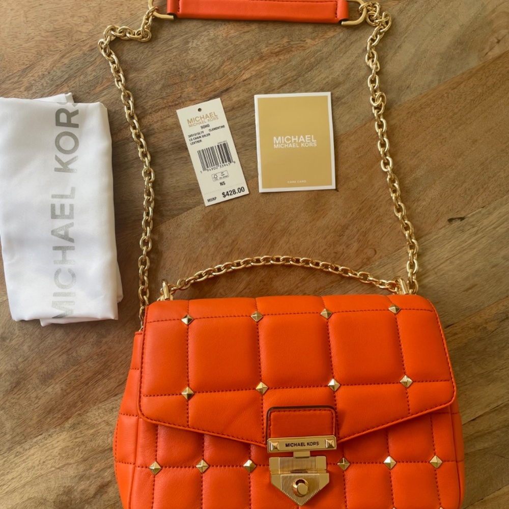 Michael Kors NWT SoHo Shoulder Bag in Clementine - Picture 12 of 13